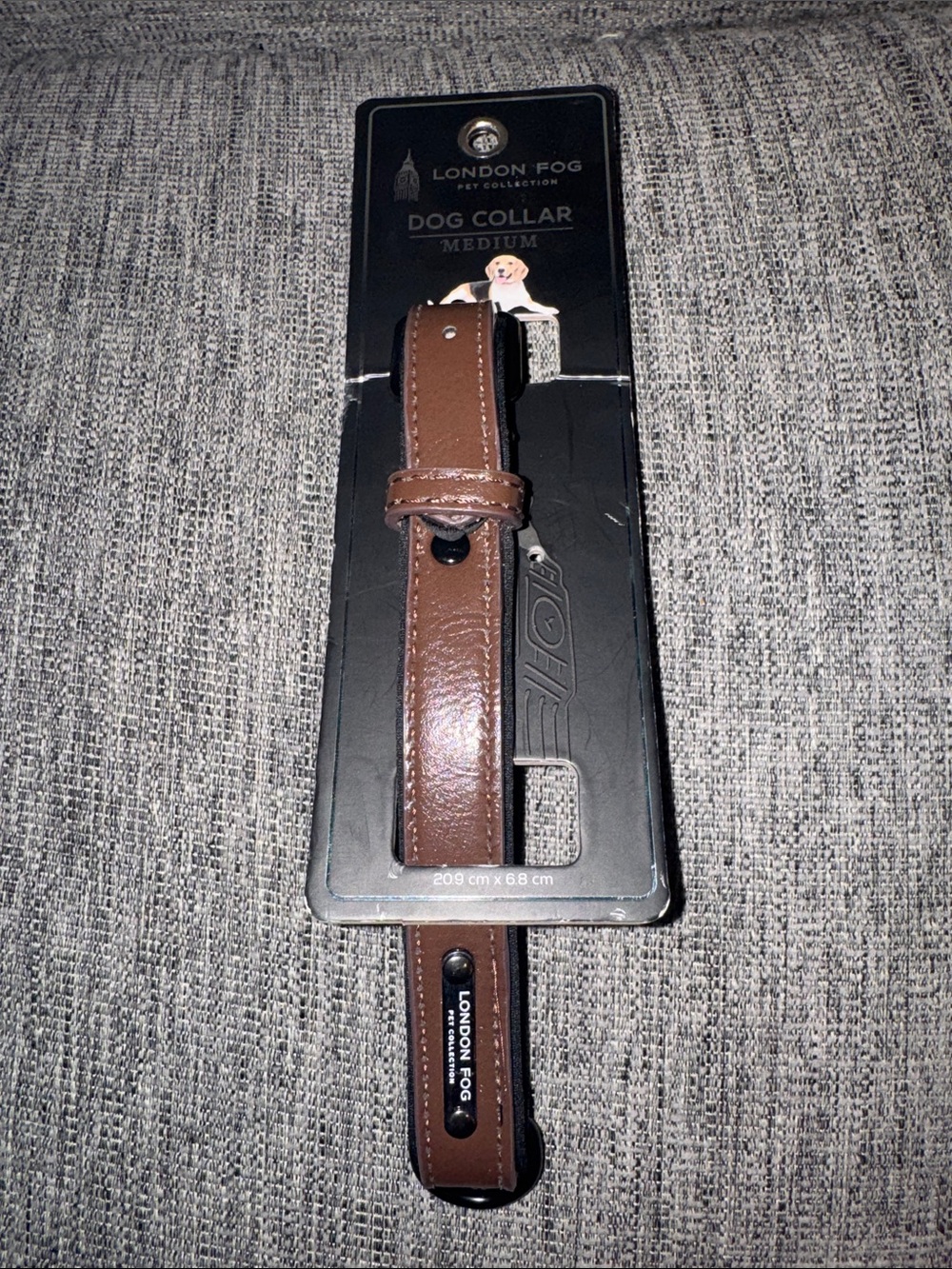 London Fog Brown Leather Dog Collar - Medium